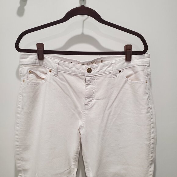 Jennifer Lopez White Cotton Spandex Blend Capri 5 Pocket Style Jeans   16P - Picture 2 of 10
